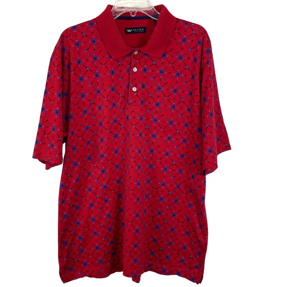 Men’s Red Wedge Golf & Beyond PrintSkirt Sleeve Polo Shirt Size XL - Picture 1 of 7